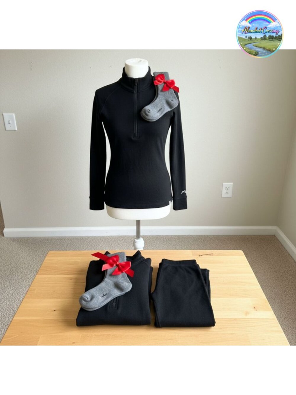 Merino Wool Base Layer Set Women Quarter Zip Thermal Underwear